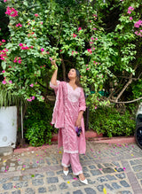 Shivangini Singh Rathore in ABRI - Pink Cotton Suit Set