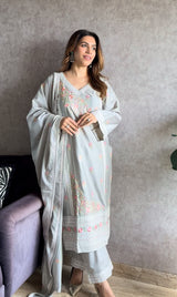 Kanika Khatri in CHHAYA - Grey Cotton Suit Set