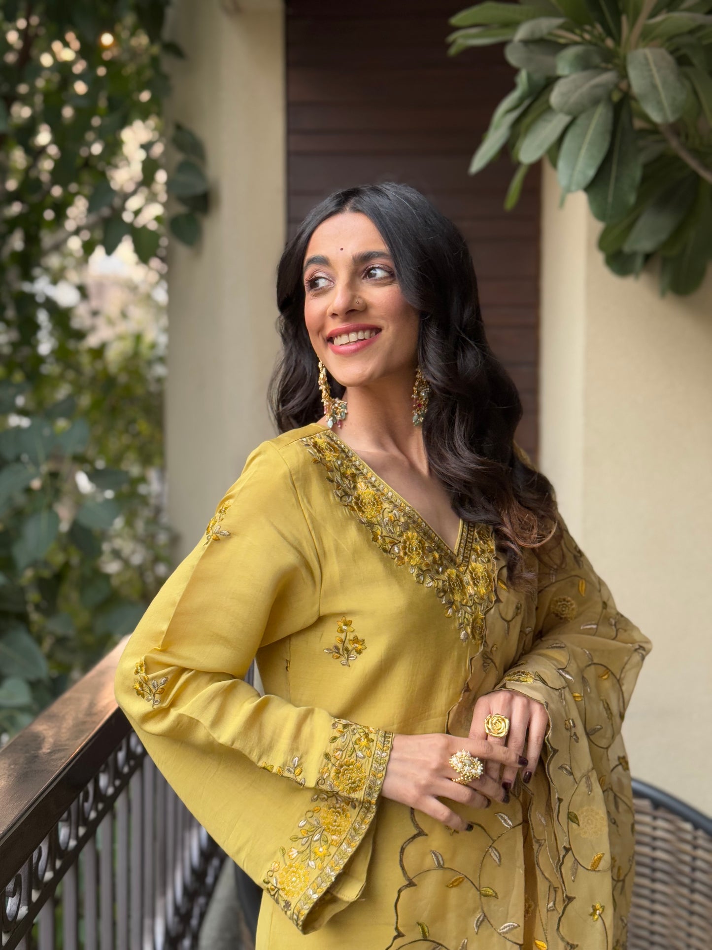 Mehak Jain in MEERA - Yellow Chanderi Suit Set