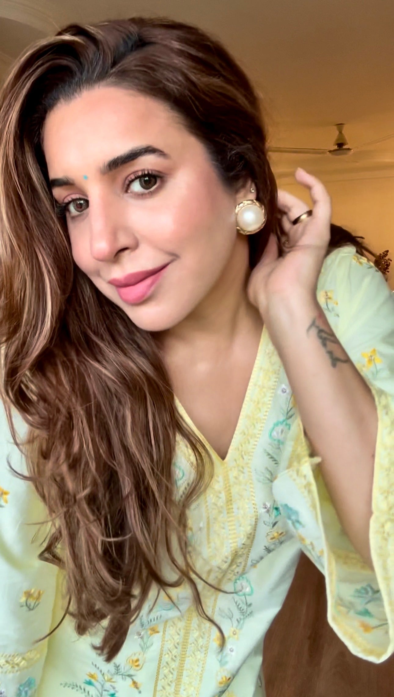 Silkeena Kauur in VIAN - Yellow Embroidered Co-ord Set