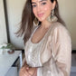 Amita Singh in Hazel Beige Chanderi Suit Set
