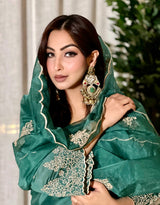 Anmol Bhatia in Pine Green Chanderi Silk Suit Set
