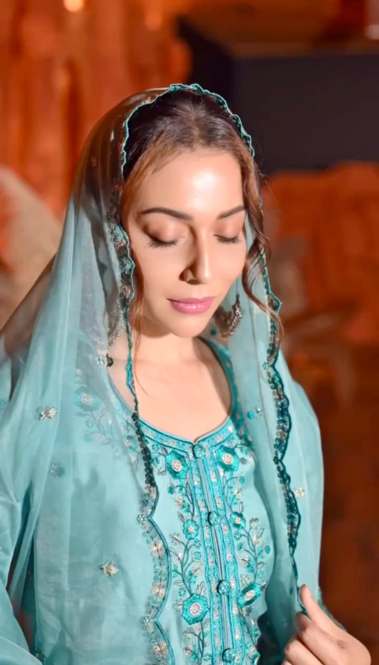 Madhurima Roy in ZIYA -  Blue Chanderi Suit Set