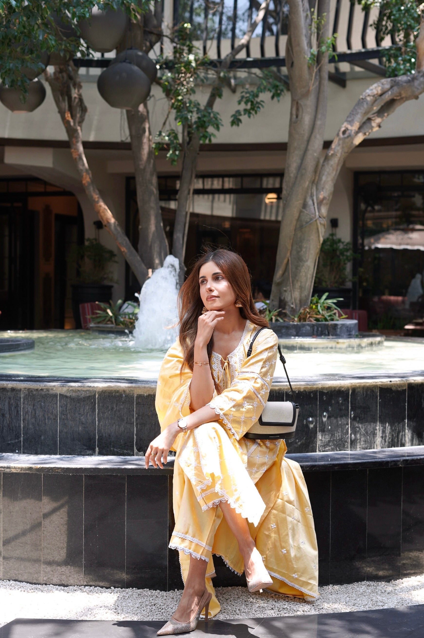 Kriti Singh in KIRAN - Yellow Cotton Suit Set