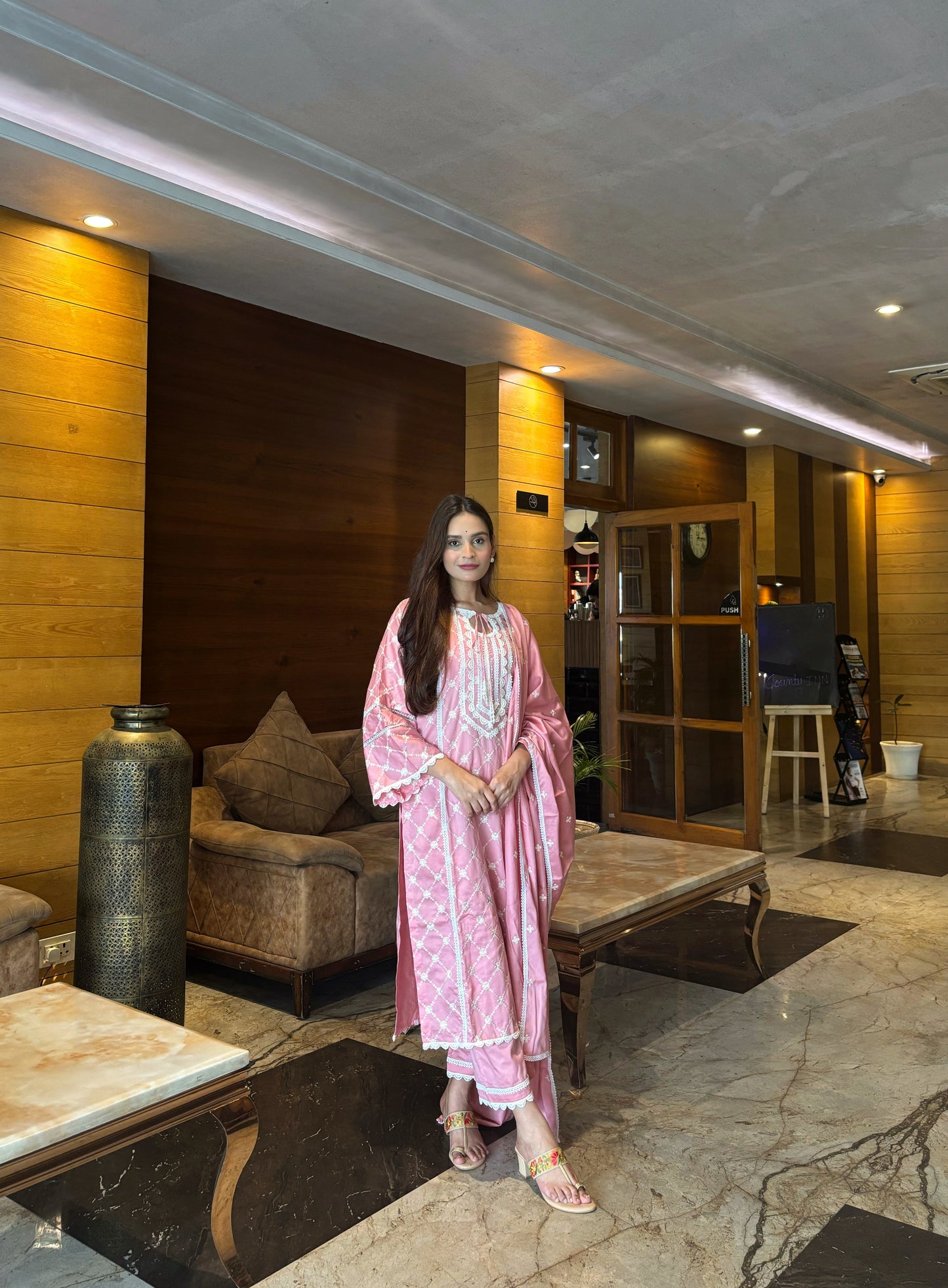 APOORVA SHARMA in AMBER - Pink Cotton Suit Set