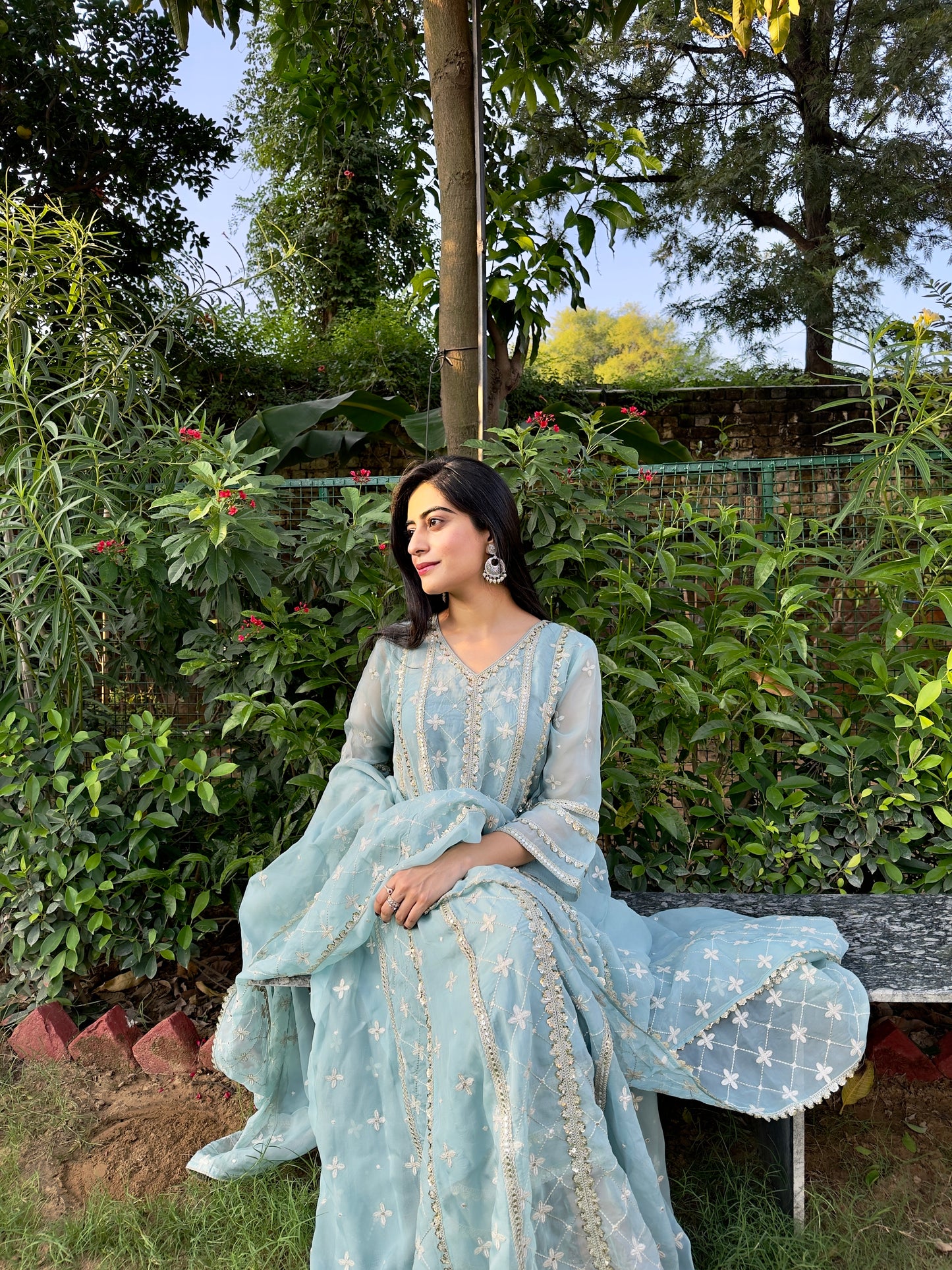 Nikita Chawla in Jashan - Blue Organza Anarkali Set.