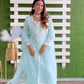 Cipia Artul in Gulbahar - Mint Green Embroidered Suit Set.