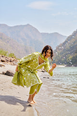 Silkeena Kaur in PRAKRITI - Green Cotton Suit Set