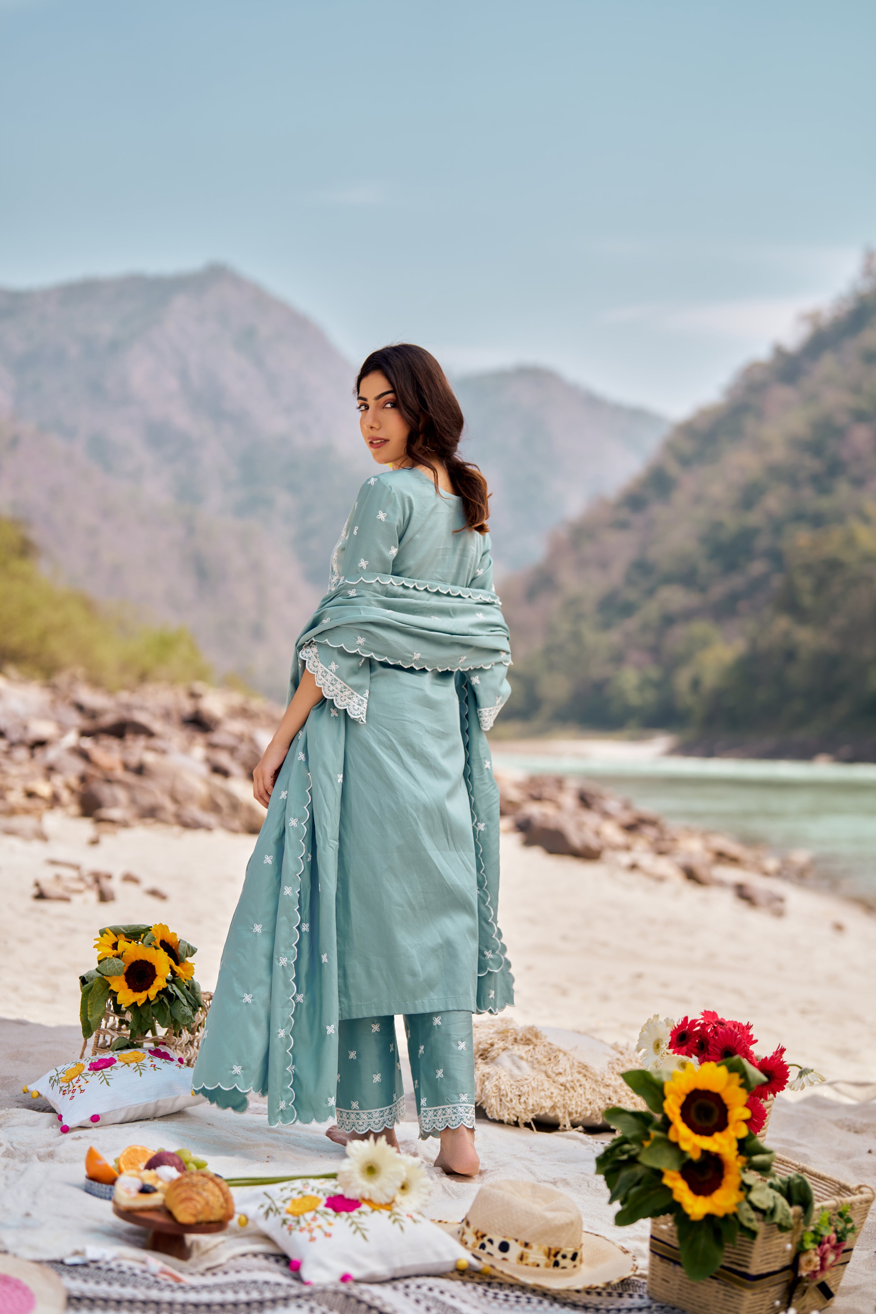 NEER - Blue Cotton Suit Set