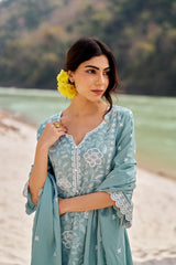 NEER - Blue Cotton Suit Set