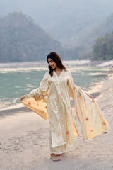 SUKOON - Beige Cotton Suit Set
