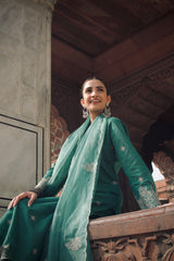 Anmol Bhatia in Pine Green Chanderi Silk Suit Set