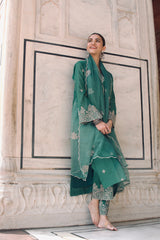 Anmol Bhatia in Pine Green Chanderi Silk Suit Set