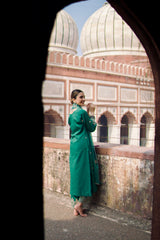 Shreya Lakhani in Pine Green Chanderi Silk Suit Set