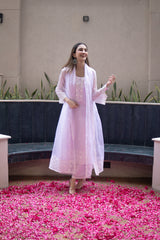 Shreya Lakhani in Aparajita - Lavender Chanderi Embroidered Suit Set.