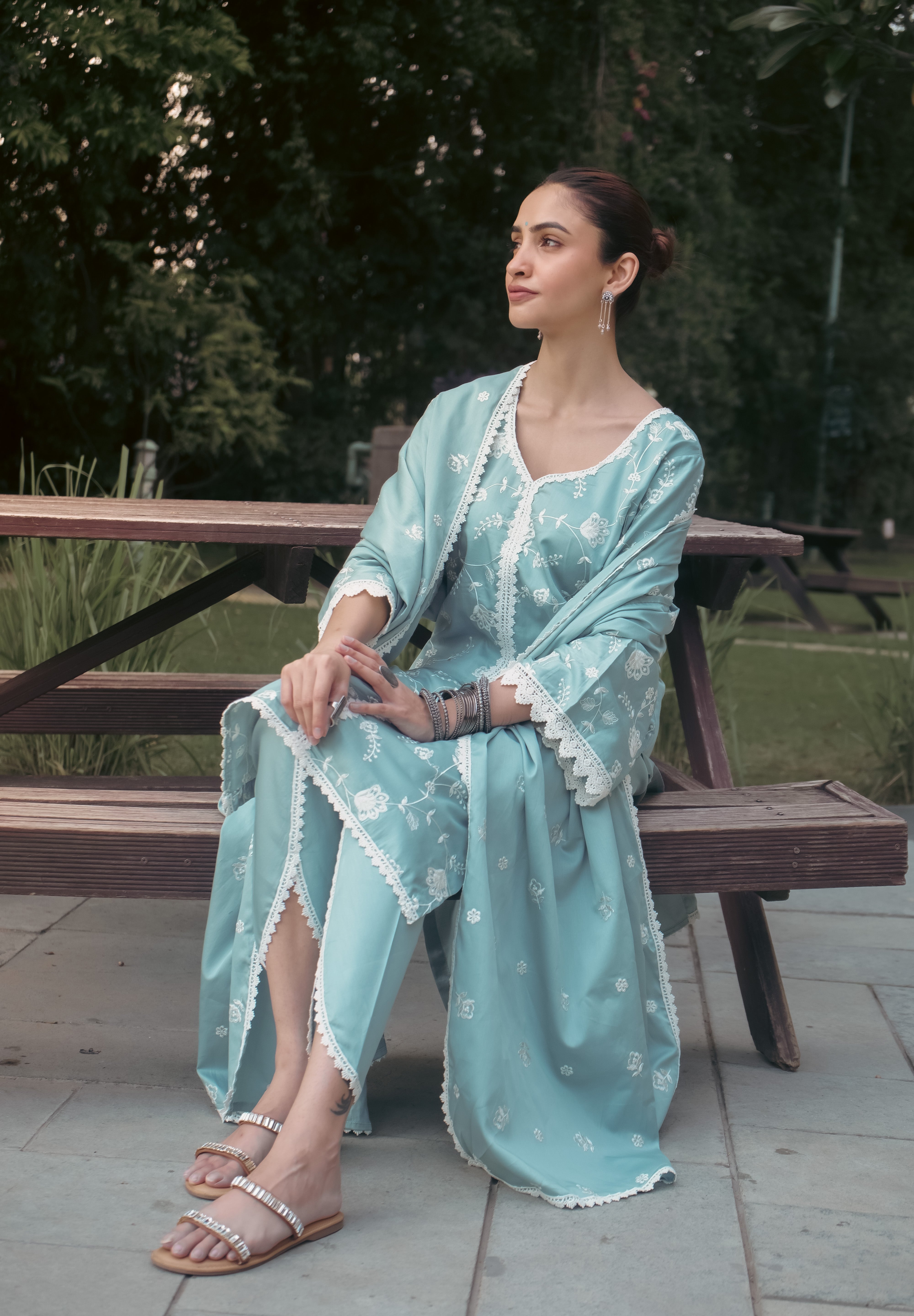 Shreya Lakhani in LEHER - Blue Cotton Suit Set