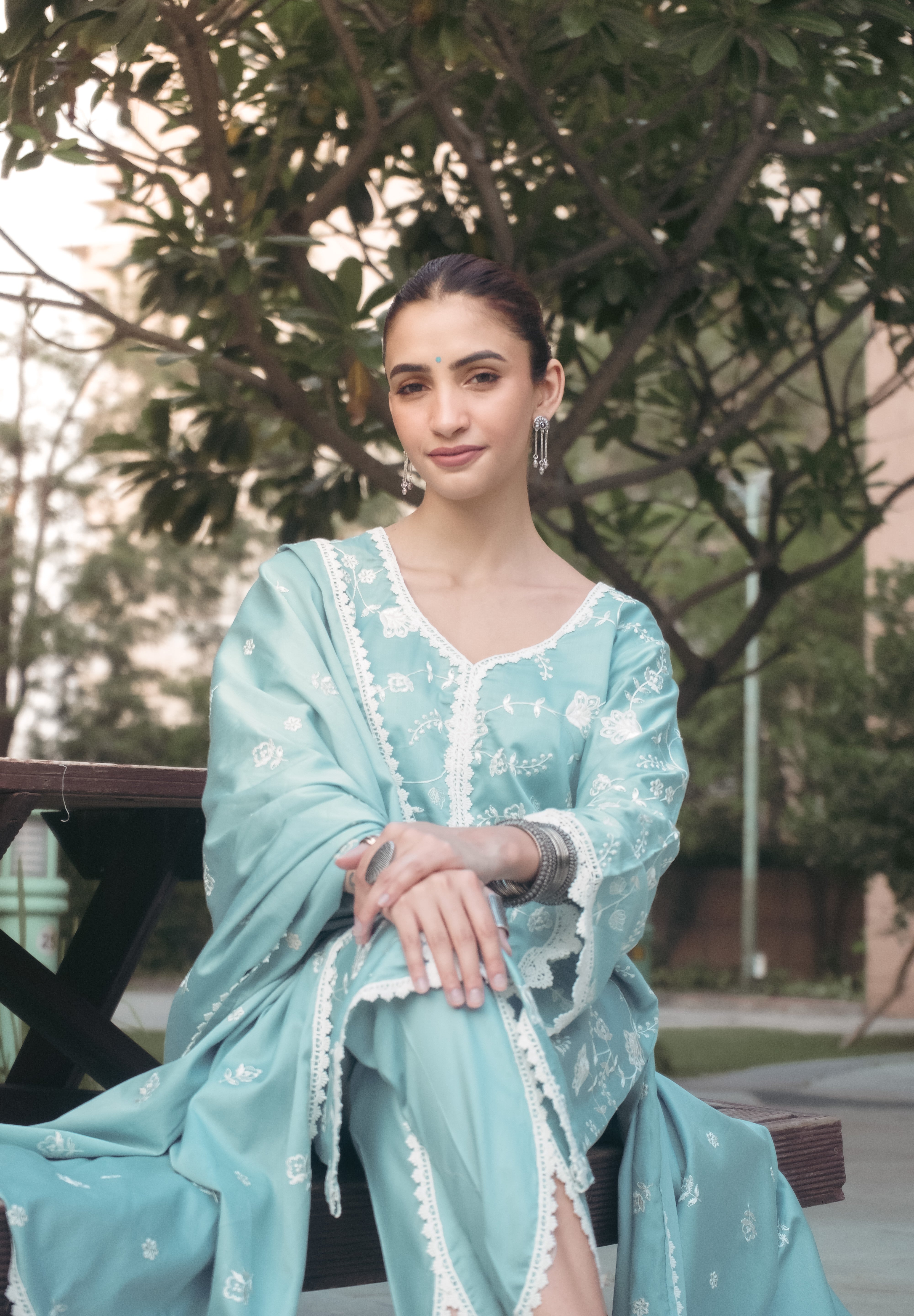 Shreya Lakhani in LEHER - Blue Cotton Suit Set