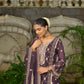IRA - Purple Organza A-line Suit Set