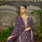 IRA - Purple Organza A-line Suit Set
