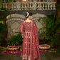KAVYA - Rust Organza Anarkali Set.