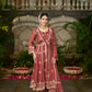 KAVYA - Rust Organza Anarkali Set.