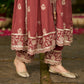 KAVYA - Rust Organza Anarkali Set.