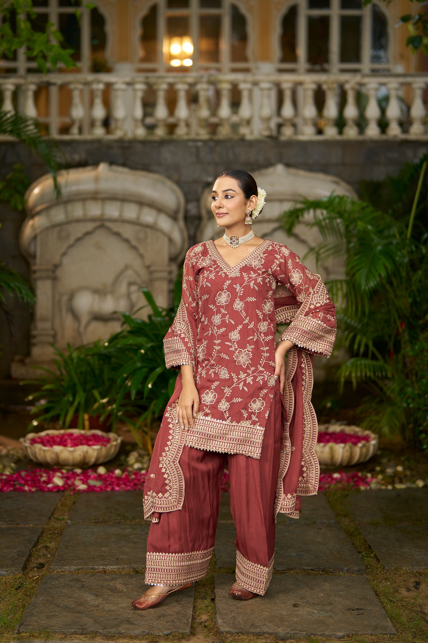 NYRA - Rust Organza Farsi Salwar Set