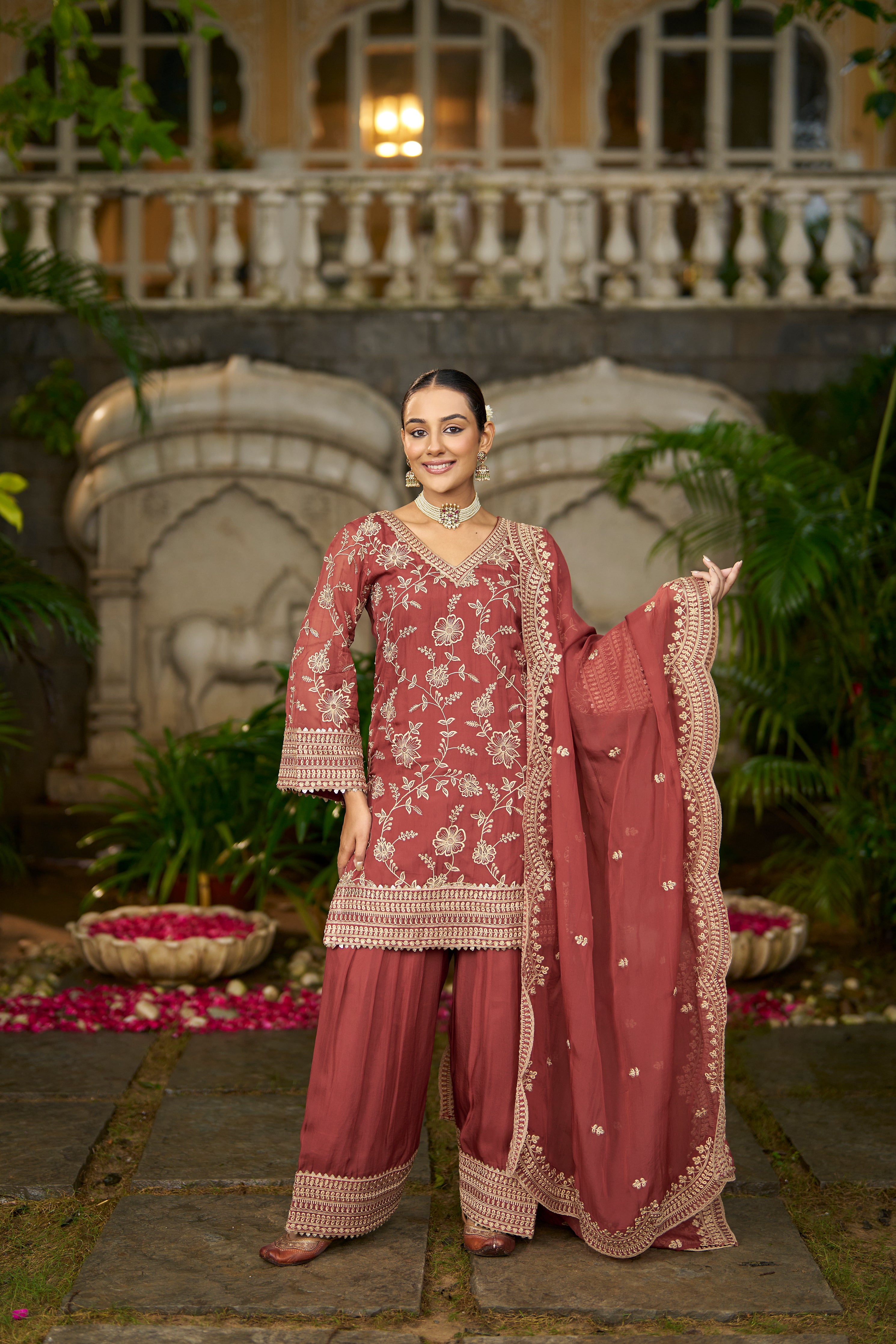 NYRA - Rust Organza Farsi Salwar Set
