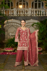 NYRA - Rust Organza Farsi Salwar Set