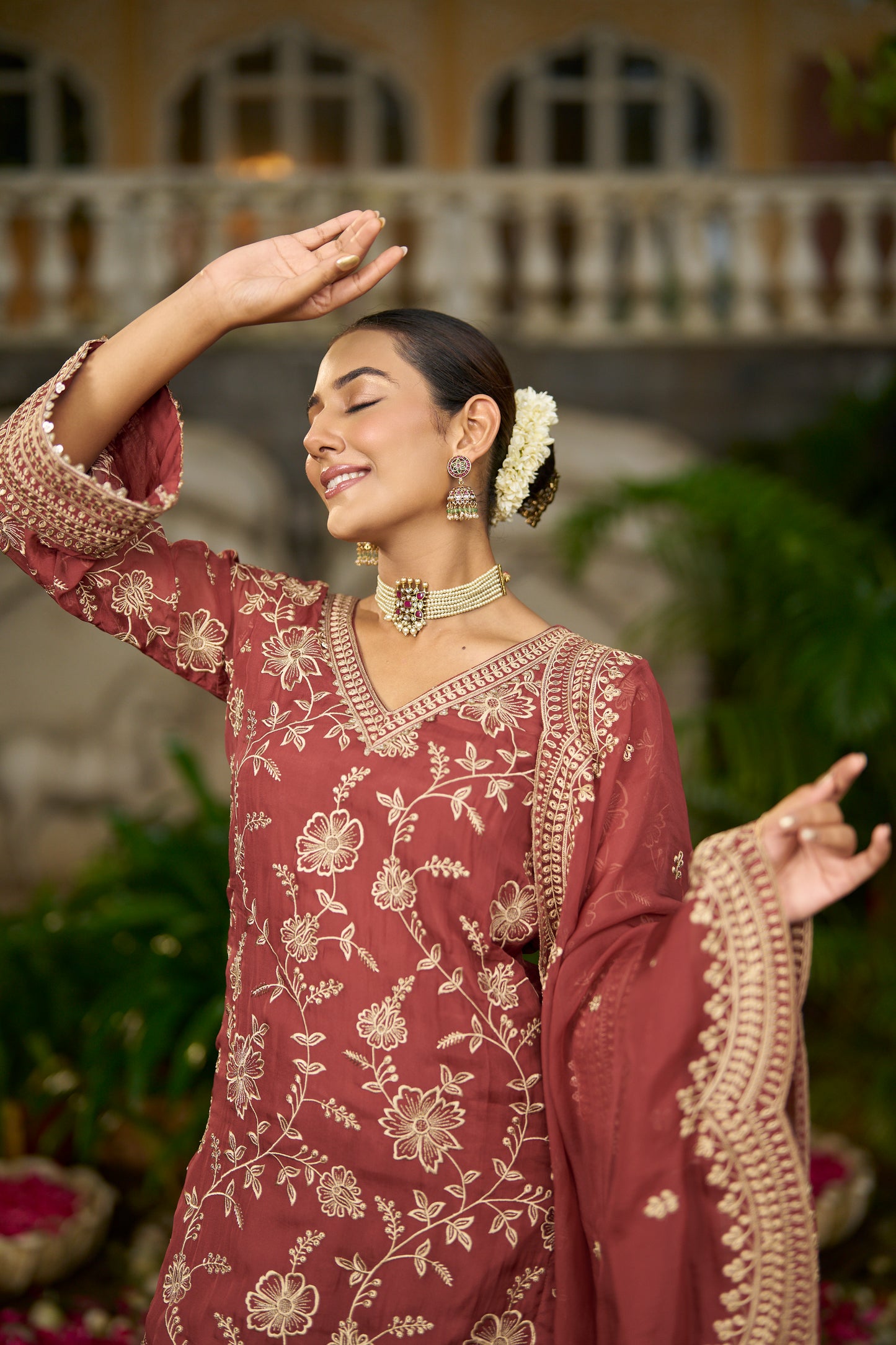 NYRA - Rust Organza Farsi Salwar Set