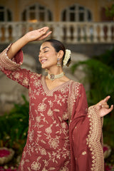 NYRA - Rust Organza Farsi Salwar Set