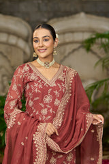 NYRA - Rust Organza Farsi Salwar Set