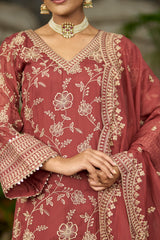 NYRA - Rust Organza Farsi Salwar Set