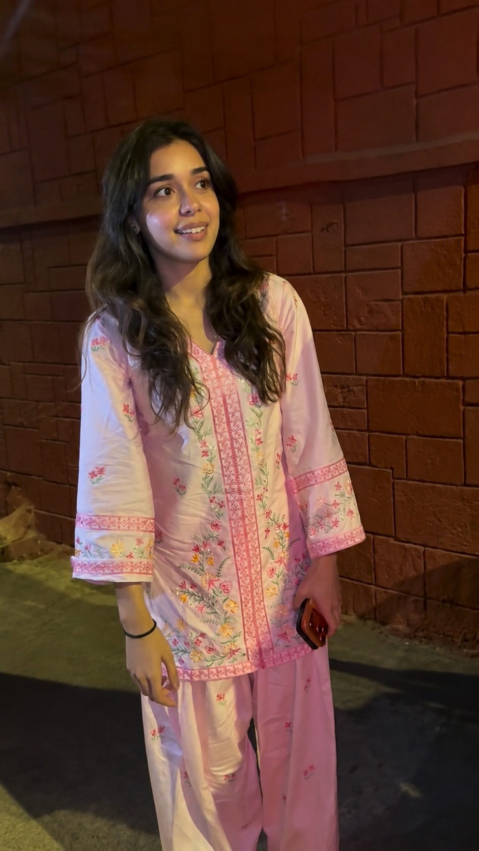 Eisha Singh in LUNE - Pink Embroidered Co-ord Set