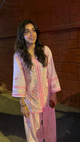 Eisha Singh in LUNE - Pink Embroidered Co-ord Set
