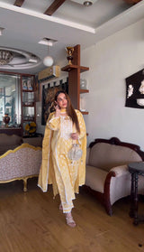 Abida Fatima in KIRAN - Yellow Cotton Suit Set