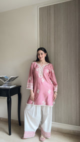 Sana Grover in EMBER -  Pink Embroidered Co-ord Set