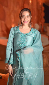Madhurima Roy in ZIYA -  Blue Chanderi Suit Set