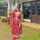 Jasnoor Anand in Rust Chanderi Silk Suit Set