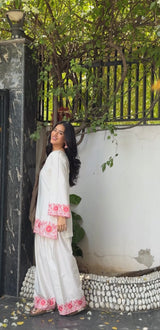 Bhumika Dhingra in SCARLET -  White Embroidered Co-ord Set