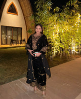 Mridul Tripathi in RAAG - Velvet Black Straight Suit Set