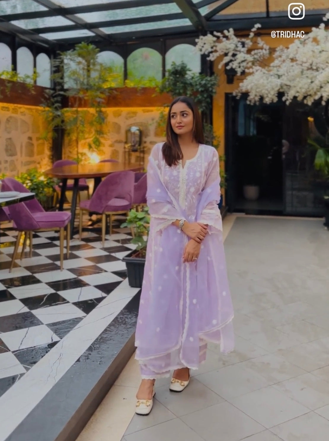 Tridha Choudhary in Kalgi - Lavender Embroidered Suit Set.