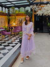 Tridha Choudhary in Kalgi - Lavender Embroidered Suit Set.