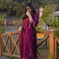 Shreyashi  Verma in Khushnir - Wine Chanderi Embroidered Suit Set