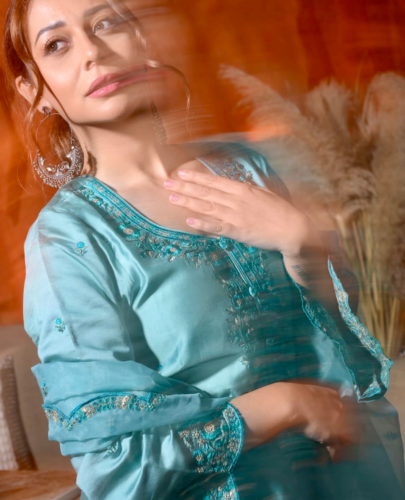 Madhurima Roy in ZIYA -  Blue Chanderi Suit Set