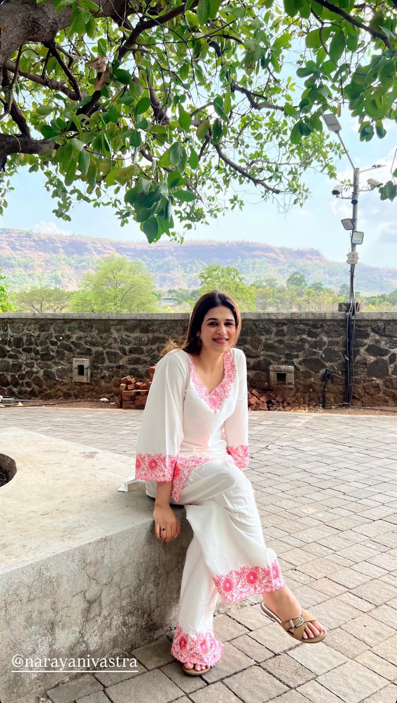 Shradha Das in SCARLET -  White Embroidered Co-ord Set