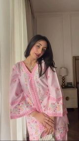 Hiral Kochar in LUNE - Pink Embroidered Co-ord Set