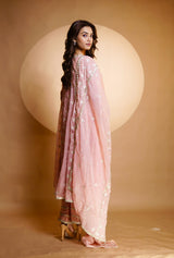 Vidhi Yadav in Sitara - Pink Organza Anarkali Set.