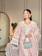 Akshita Rohilla in Gulbagh - Peach Embroidered Suit Set.