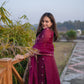 Shreyashi  Verma in Khushnir - Wine Chanderi Embroidered Suit Set